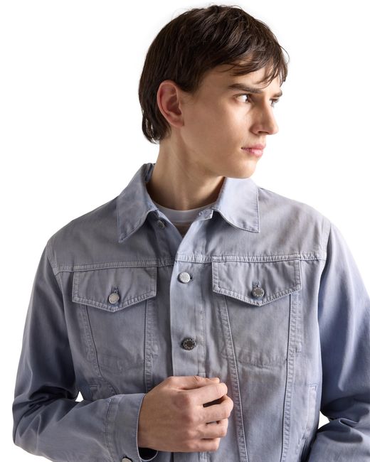 Prada Blue Gabardine Blouson Jacket for men