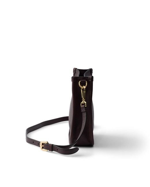 Prada White Mini Leather Shoulder Bag, Dark