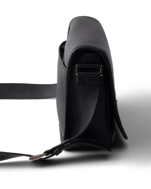 Prada Black Leather Shoulder Bag for men
