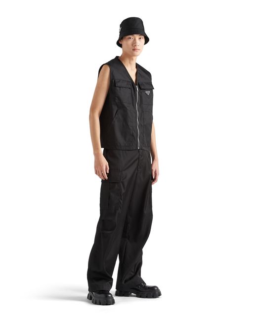 Chaleco De Re-Nylon Tipo Cargo Prada de hombre de color Black