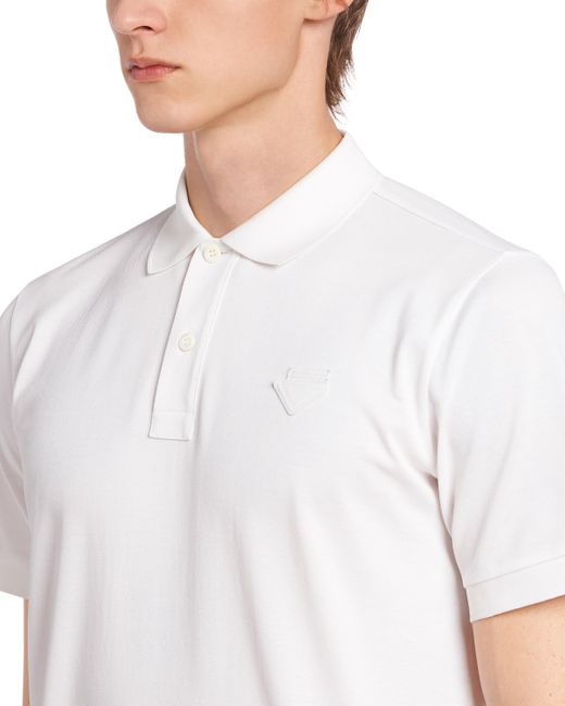 Prada White Piqué Polo Shirt for men