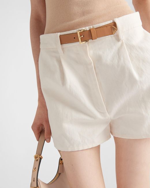Prada White Canvas Shorts