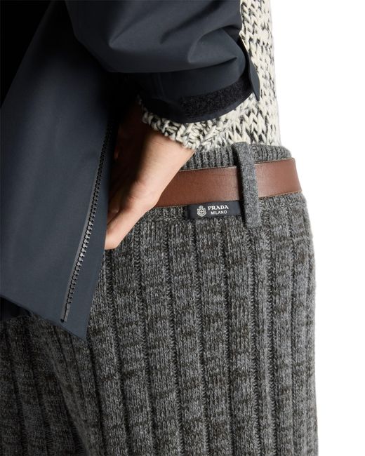 Prada Gray Wool And Cashmere Pants for men