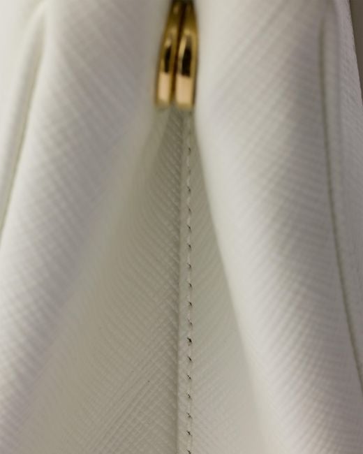 Prada White Galleria Mini Patent Saffiano Bag