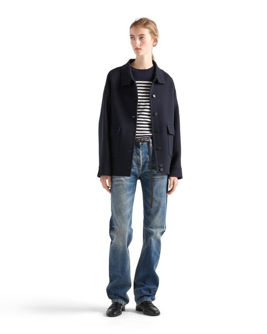 Prada Blue Striped Wool Sweater