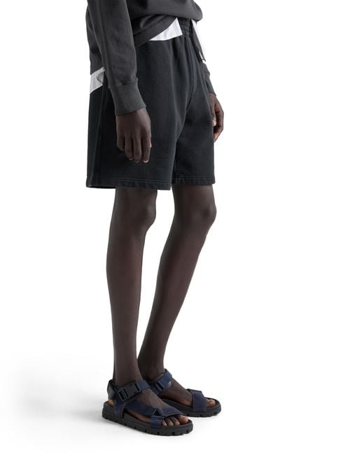 Prada Blue Suede And Woven Tape Sporty Sandal for men