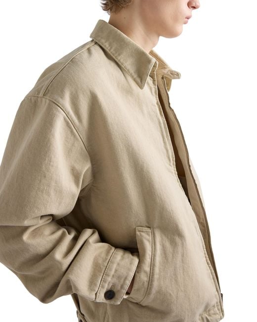 Prada Natural Old Denim Blouson Jacket, Sand for men