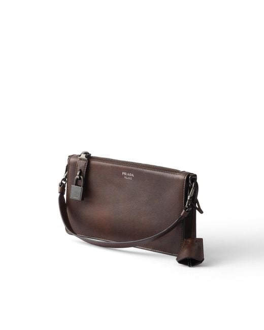 Prada Brown Leather Pouch for men