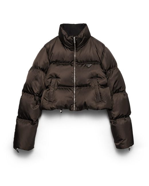Prada Black Cropped Re-Nylon Down Jacket