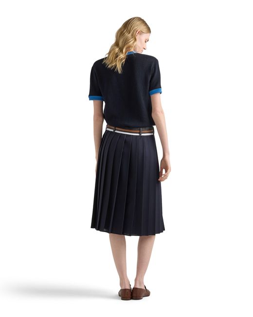 Prada Blue Cashmere Crew-Neck Sweater, /Celeste