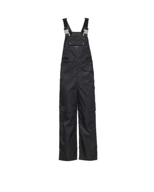 Prada Latzhose Aus Re-Nylon in Black für Herren