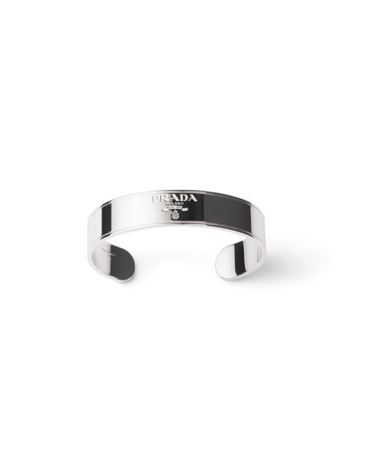 Prada Metallic Logo Jewels Cuff Bracelet for men