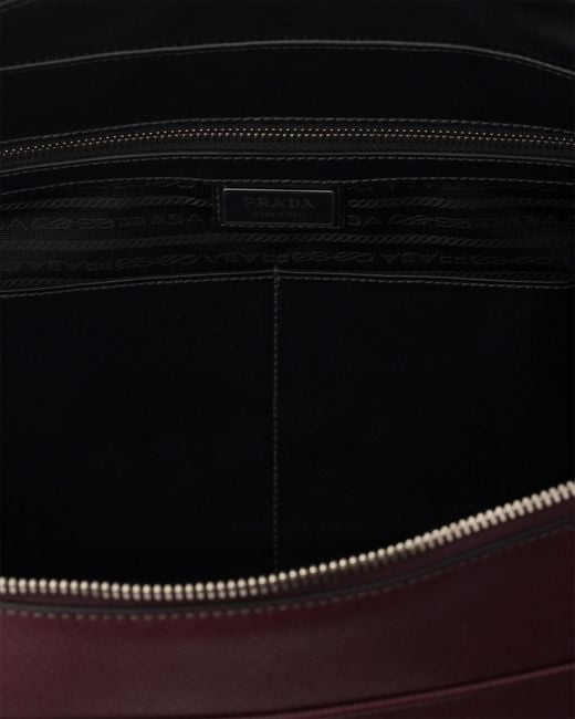 Prada Purple Saffiano Leather Work Bag for men