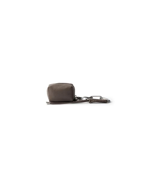 Prada White Leather Keychain Charm for men