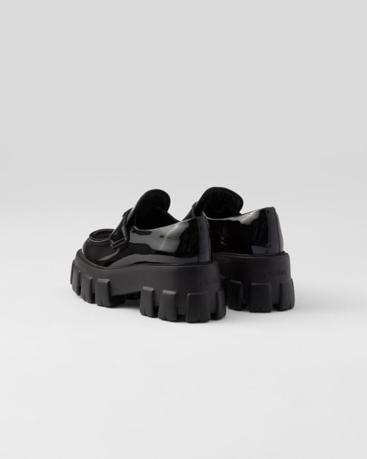 Prada Black Monolith Patent Leather Loafers