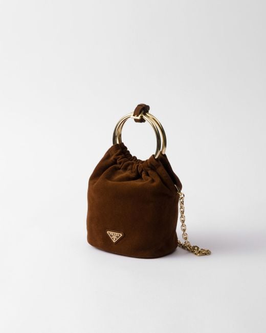 PRADA＊Suede mini bucket bag スエード バケットバッグ＊送料込 Prada Rosso Tessuto Nylon and Leather Mini Bucket Bag 1NE864