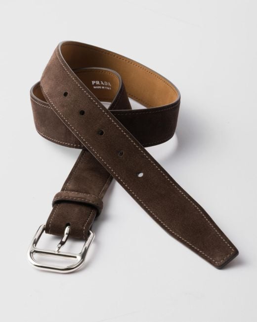 Prada Brown Suede Belt Strap for men