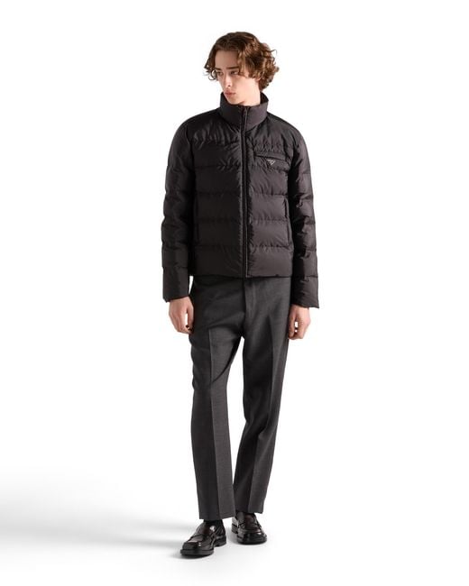 Prada Black Medium-Weight Re-Nylon Down Jacket for men