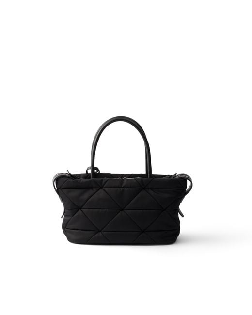 Prada Black Padded Re-Nylon Medium Tote Bag