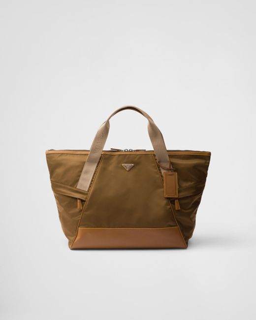Prada Multicolor Re-Nylon And Leather Duffel Bag
