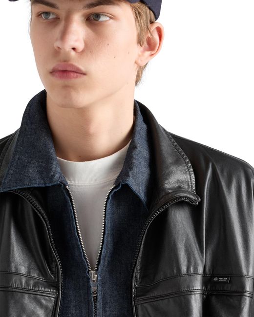 Prada Black Nappa Leather Jacket for men