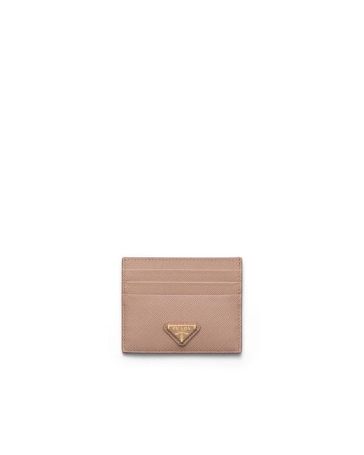 Prada White Saffiano Leather Card Holder
