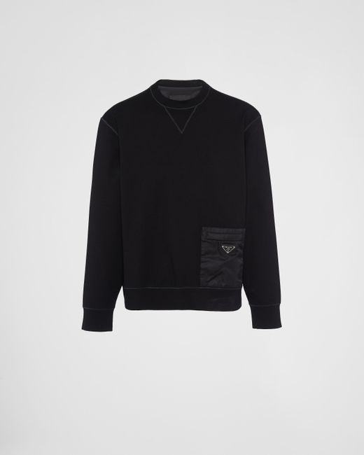Prada Black Technical Fabric Sweatshirt for men