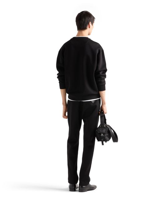 Prada Black Technical Cotton Sweatshirt for men