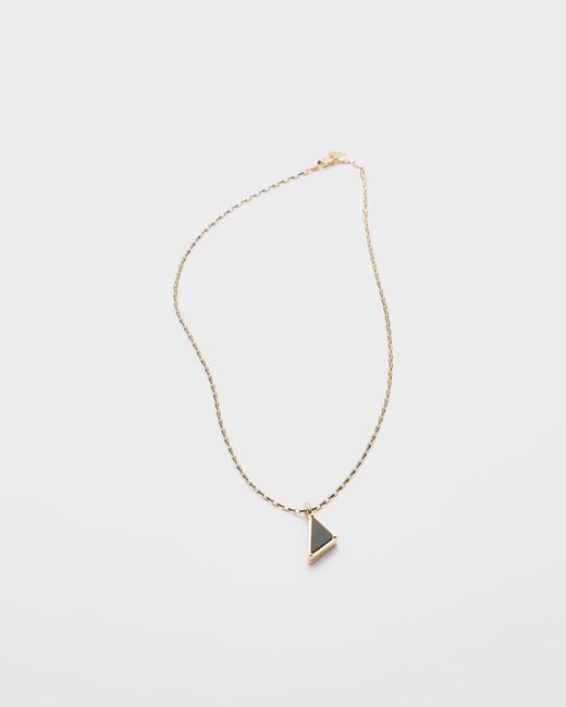 Prada White Eternal Gold Halskette Mit Anhänger Aus Gelbgold Mit Diamanten