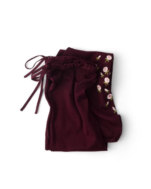 Prada Purple Embroidered Over-The-Knee Cotton Socks