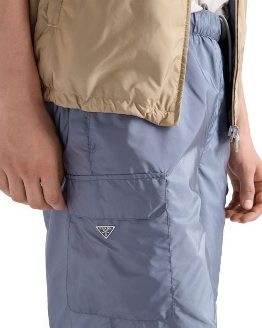 Prada Blue Re-Nylon Swim Trunks, Aviation for men