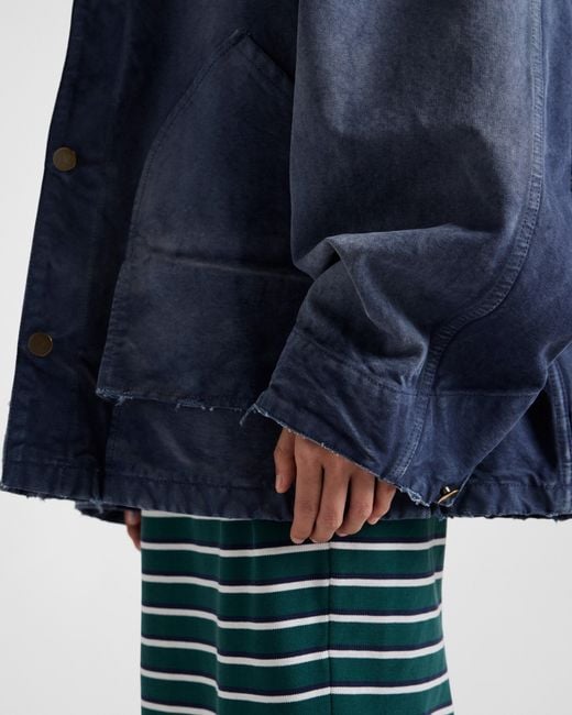 Veste De Camionneur En Toile Prada en coloris Blue