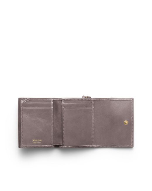 Prada Gray Small Leather Wallet