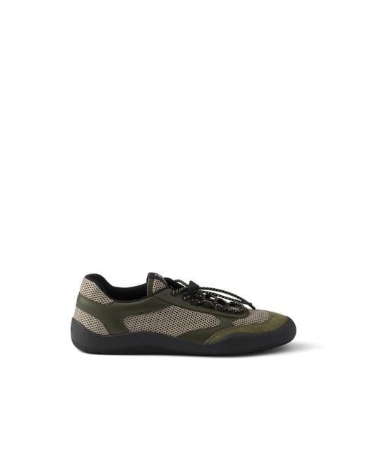Prada Black Speedrock Mesh Fabric Sneakers