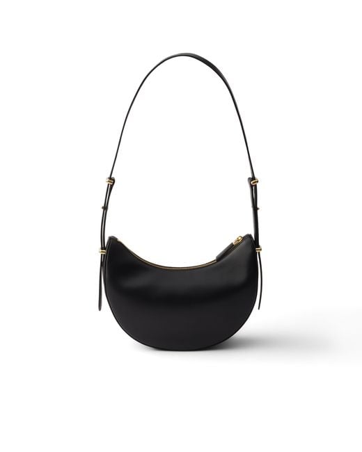 Prada Black Arqué Small Leather Shoulder Bag
