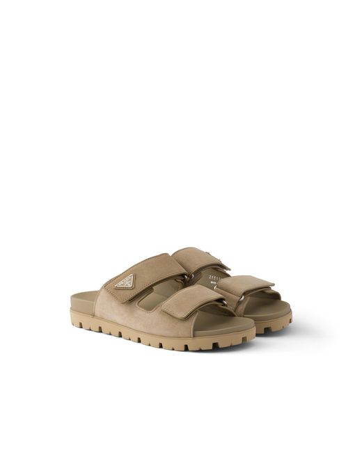 Prada Multicolor Suede Band Sandals, Desert for men