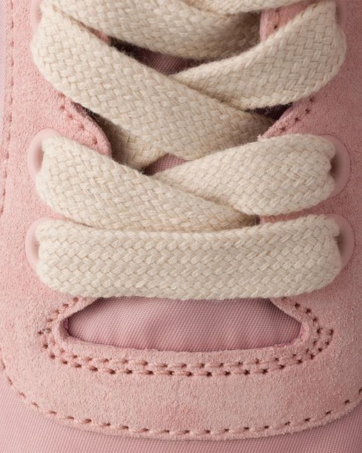 Prada Pink Downtown Bold Re-Nylon And Suede Sneakers