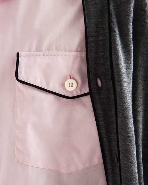 Prada Kurzärmliges Hemd Aus Baumwolle in Pink für Herren