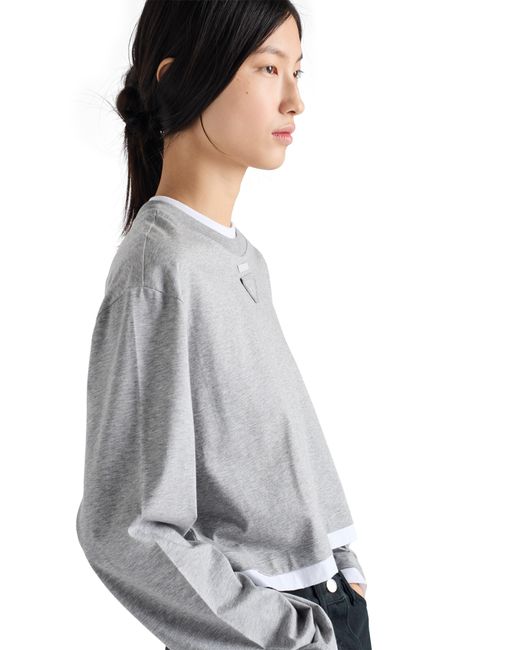 T-Shirt A Maniche Lunghe di Prada in Gray