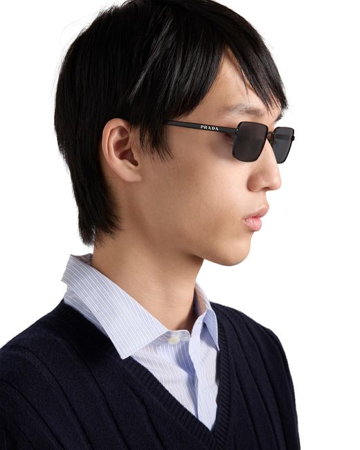 Prada Blue Sunglasses With Logo for men