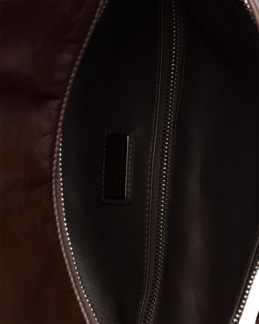 Prada Brown Leather Shoulder Bag for men