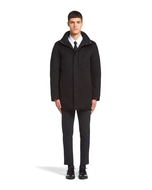 Prada Black Long Cashmere Puffer Jacket for men