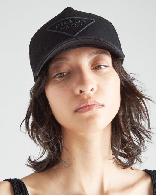 Prada Drill Baseball Cap in Black | Lyst