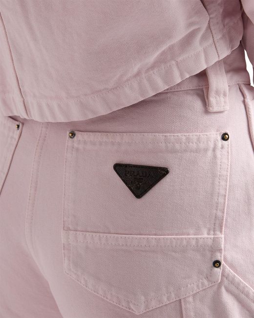 Prada Pink Canvas Pants