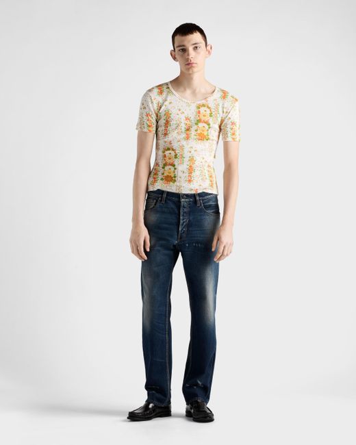 Jean En Denim Lavé Taille Classique Prada pour homme en coloris Blue