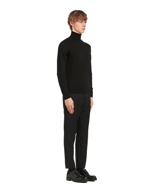 Prada Black Brushed Wool Turtleneck for men