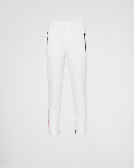 Pantalon En Jersey Double Tissage Recyclé Prada pour homme en coloris White