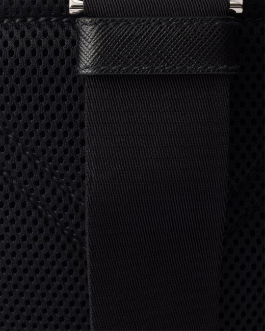 Prada Black Re-Nylon And Saffiano Leather Backpack for men