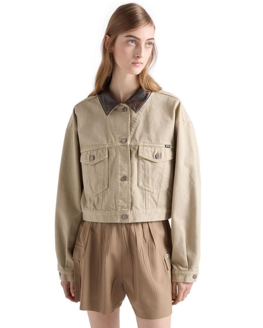 Prada Natural Cropped Old Denim Jacket