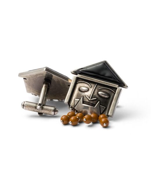 Prada Multicolor Resin And Metal Cufflinks for men